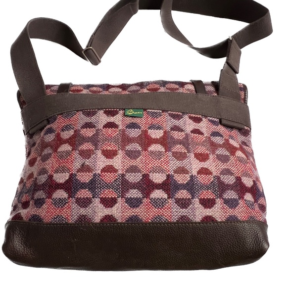 MELIN TREGWYNT Crossbody Bag Tapestry Wool Purple Brown Leather Bottom Brady - Picture 6 of 11